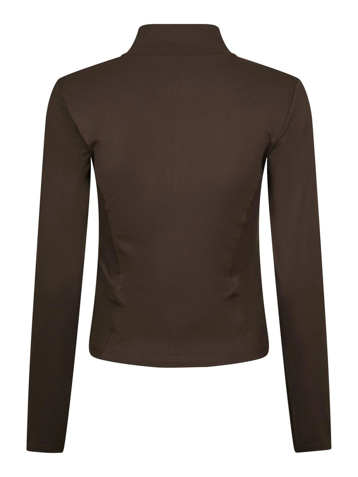 NEO NOIR Nolana Zip Blouse Chocolate Brown