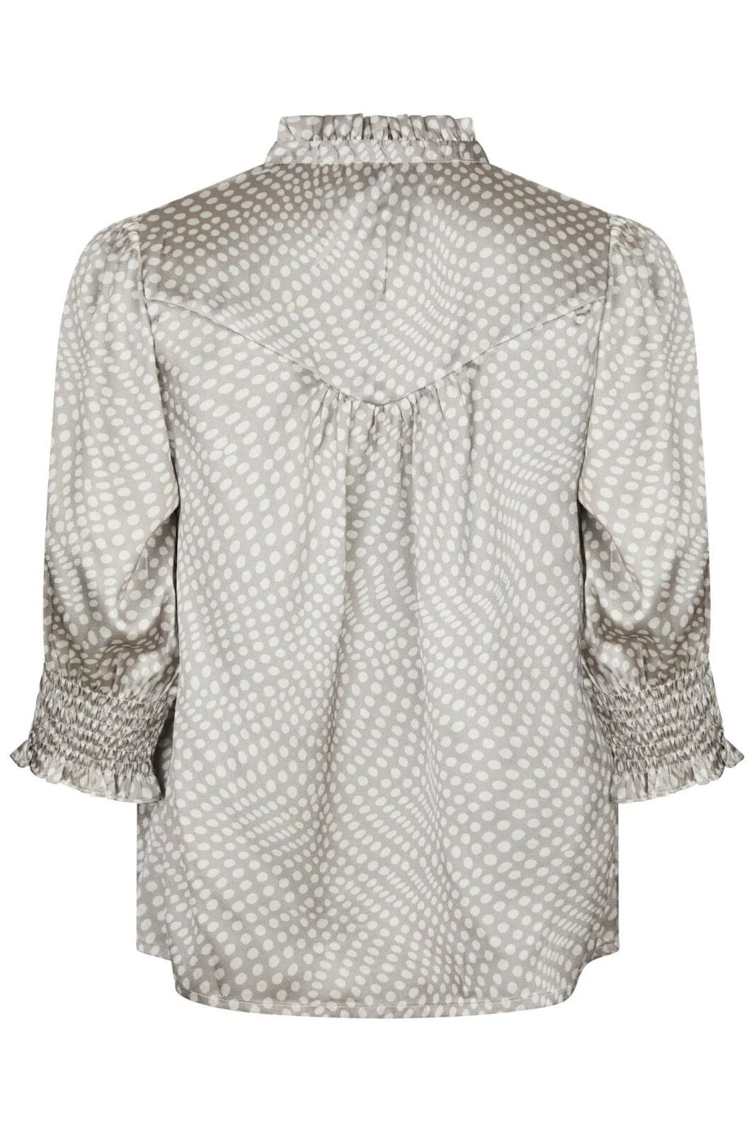 NEO NOIR Diana Vibrant Dot Blouse Light Taupe