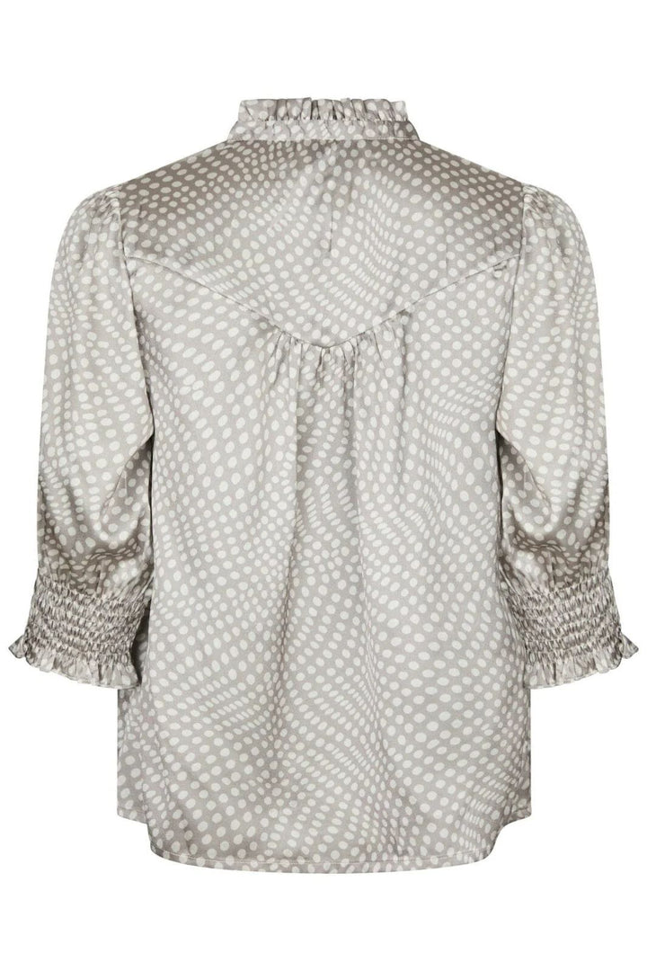 NEO NOIR Diana Vibrant Dot Blouse Light Taupe