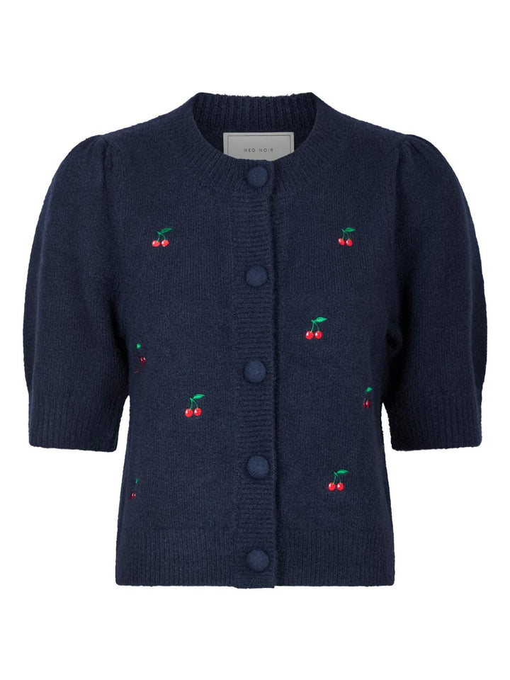 NEO NOIR Trudy Embroidery Knit Cardigan Navy