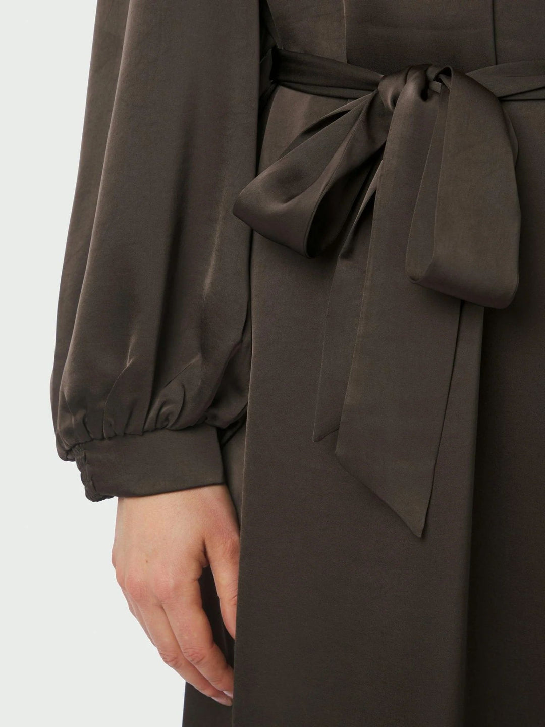 NEO NOIR Rolana Heavy Sateen Dress Dark Brown