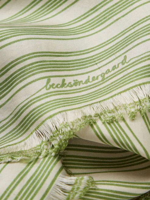 BECKSÖNDERGAARD Strifillia Green Sia Scarf Banana Palm Green