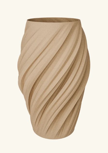 DAZZLE & DAWN Wave Vase Waterproof Wood M. Light Oak