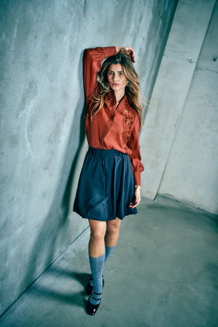 COPENHAGEN MUSE CMTailor-Skirt Med.Grey Melange