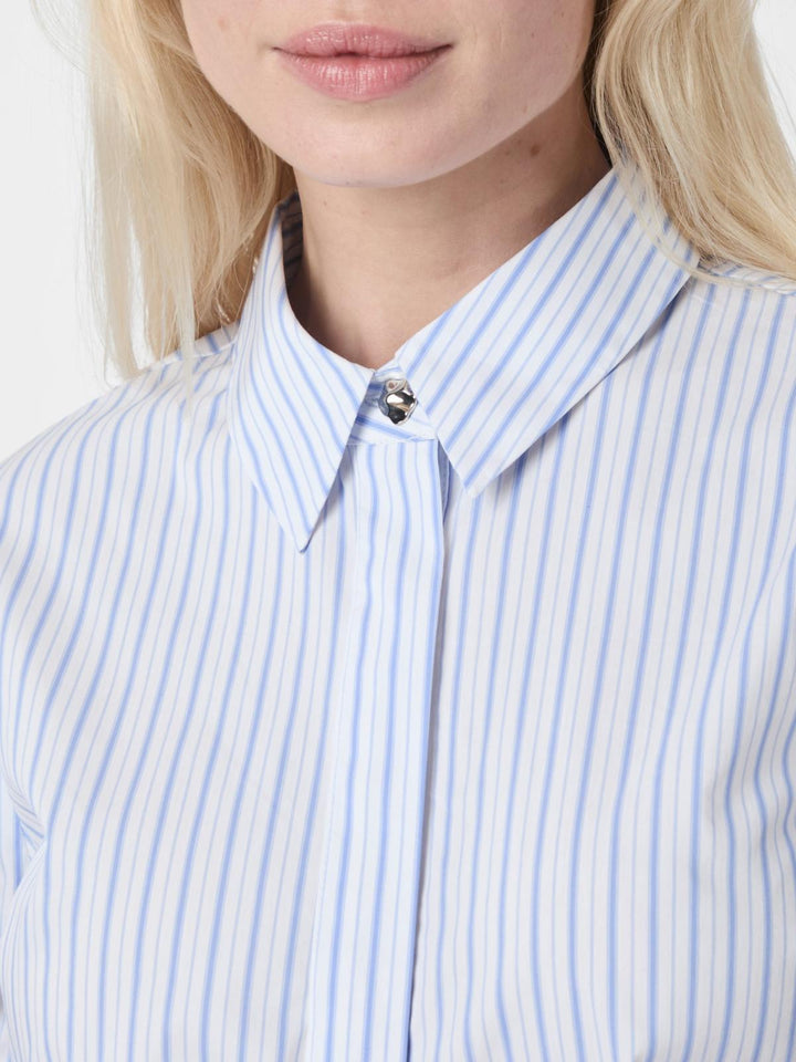 NEO NOIR Frannie Stripe Shirt White/Light Blue