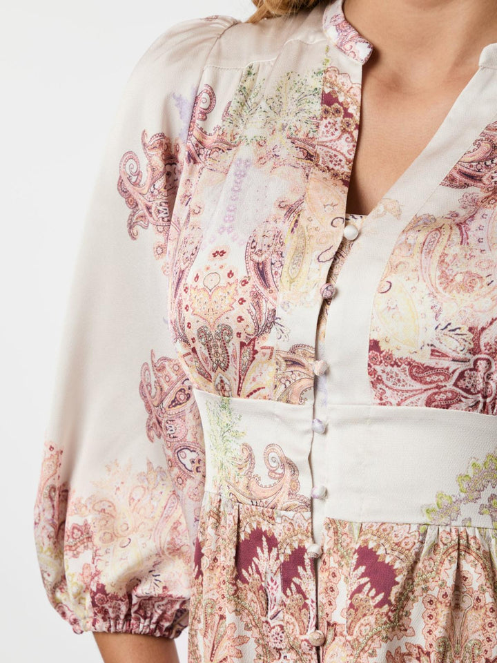 NEO NOIR Stellar Artist Paisley Dress Ivory