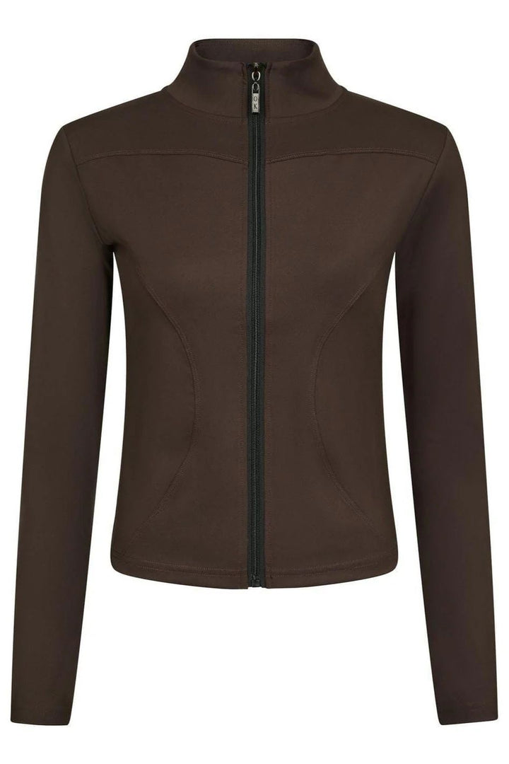 NEO NOIR Nolana Zip Blouse Chocolate Brown