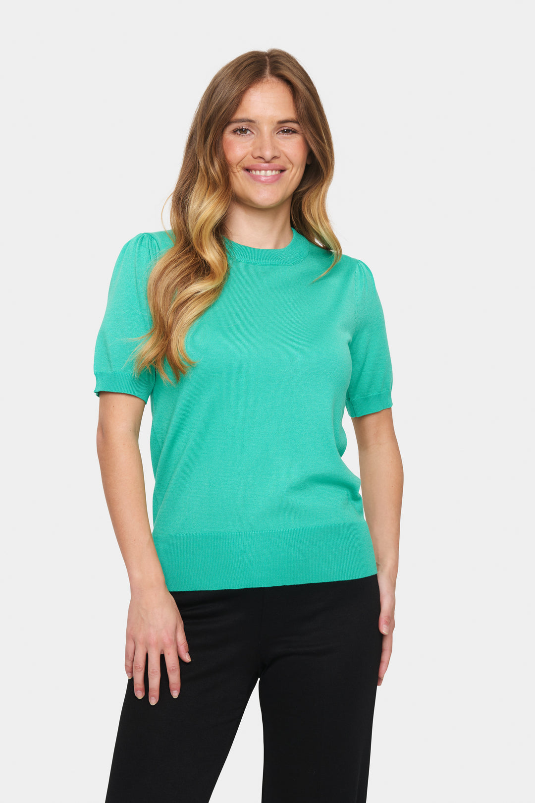 SAINT TROPEZ MilaSZ SS Pullover Gumdrop Green