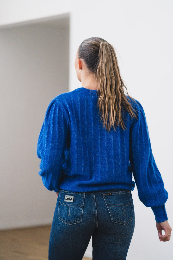 RAUS Amalie Puff Pullover Blue Iolite Mel