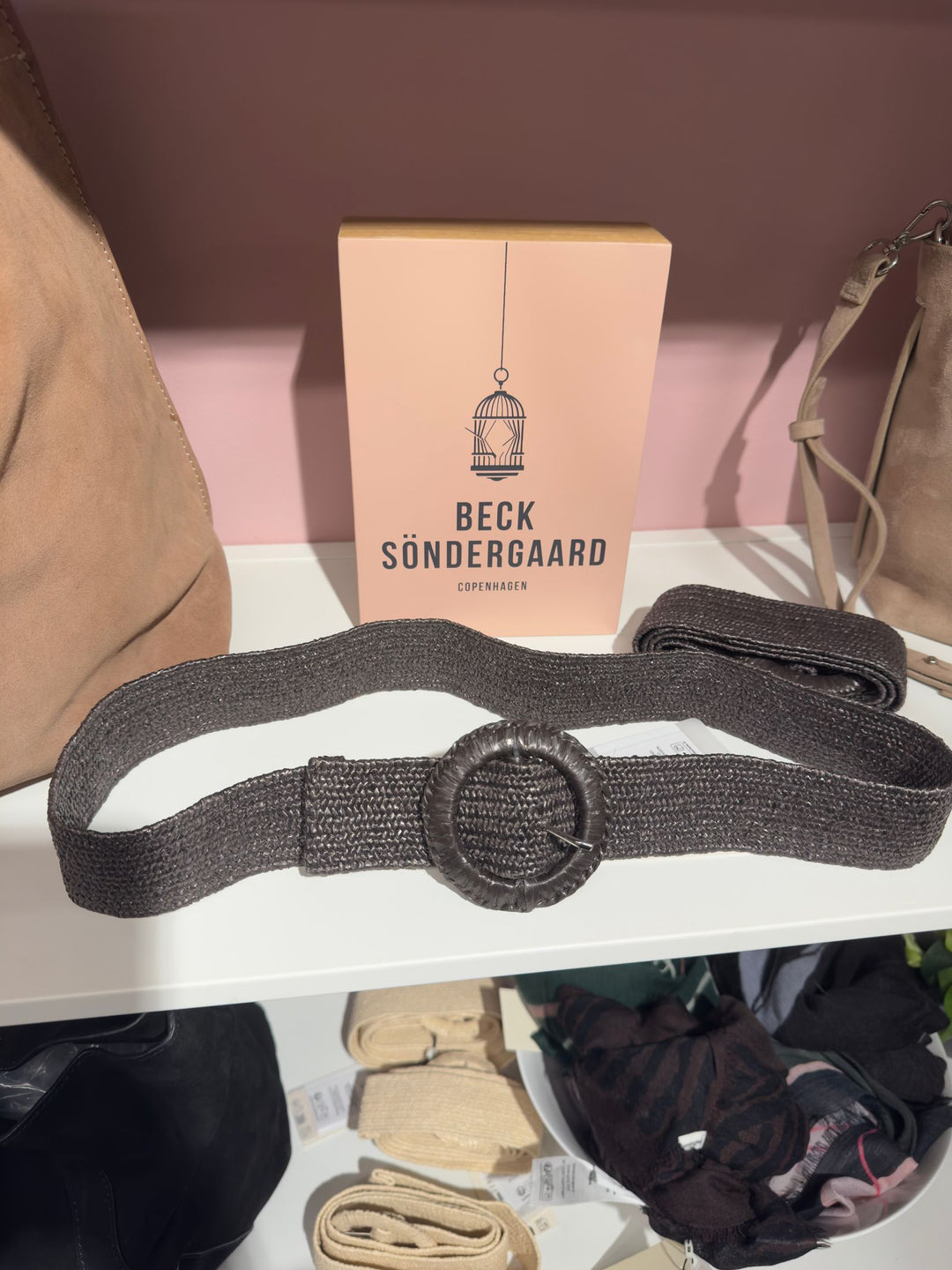 BECKSÖNDERGAARD Wide Zia Belt Chocolate Tarte