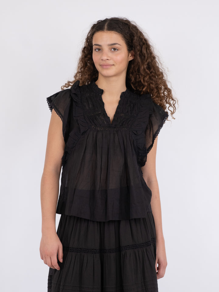 NEO NOIR Jayla S Voile Top Black