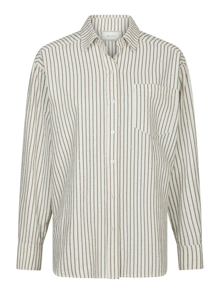 NEO NOIR Dalma Crepe Stone Shirt Brown
