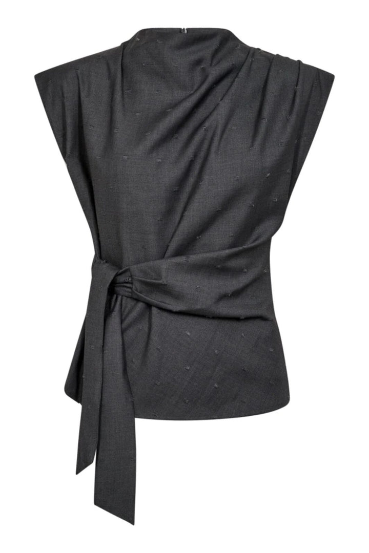 CO´COUTURE SagaCC Pleat Top Mid Grey