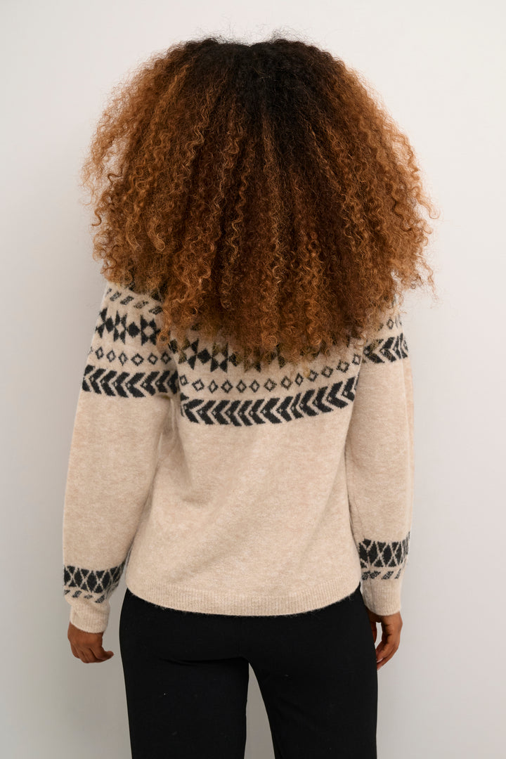 CREAM CRCherrie Knit Pullover Ancient  Scroll Jaquard