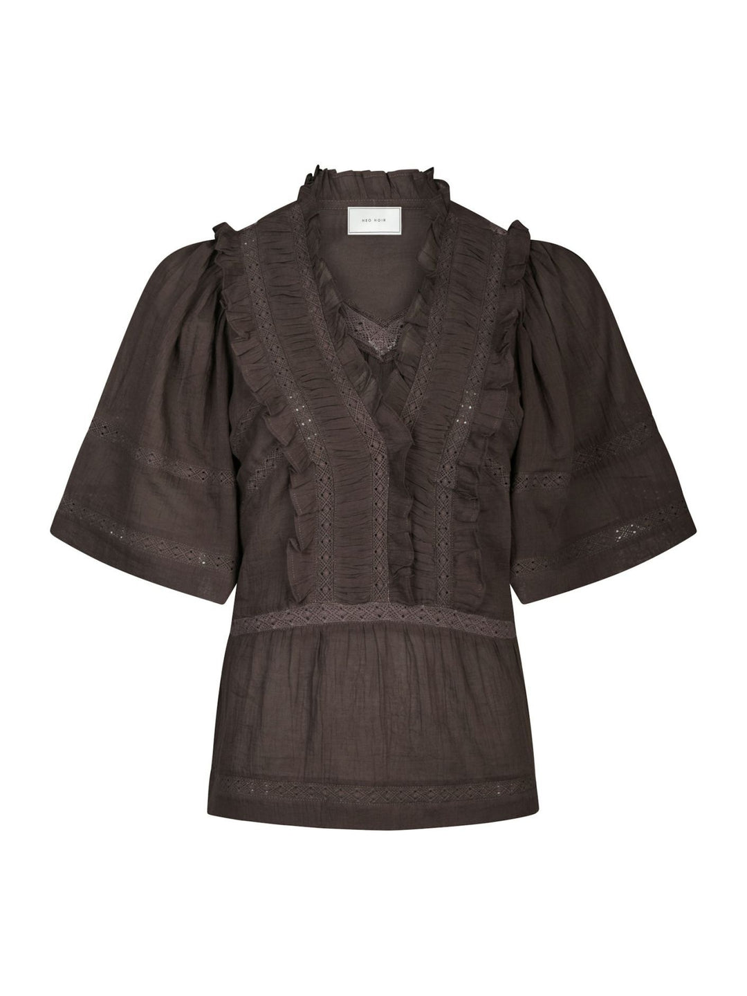 NEO NOIR Evienne S Voile Top Dark Brown