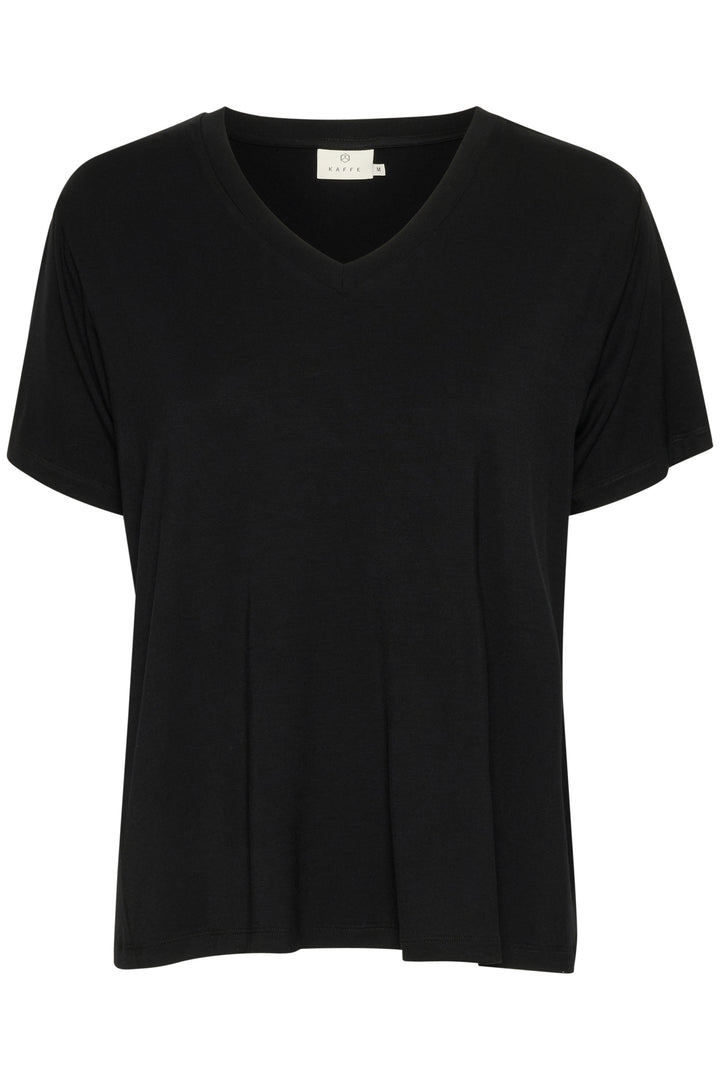 KAFFE KAfrida V-neck T-shirt Deep Black