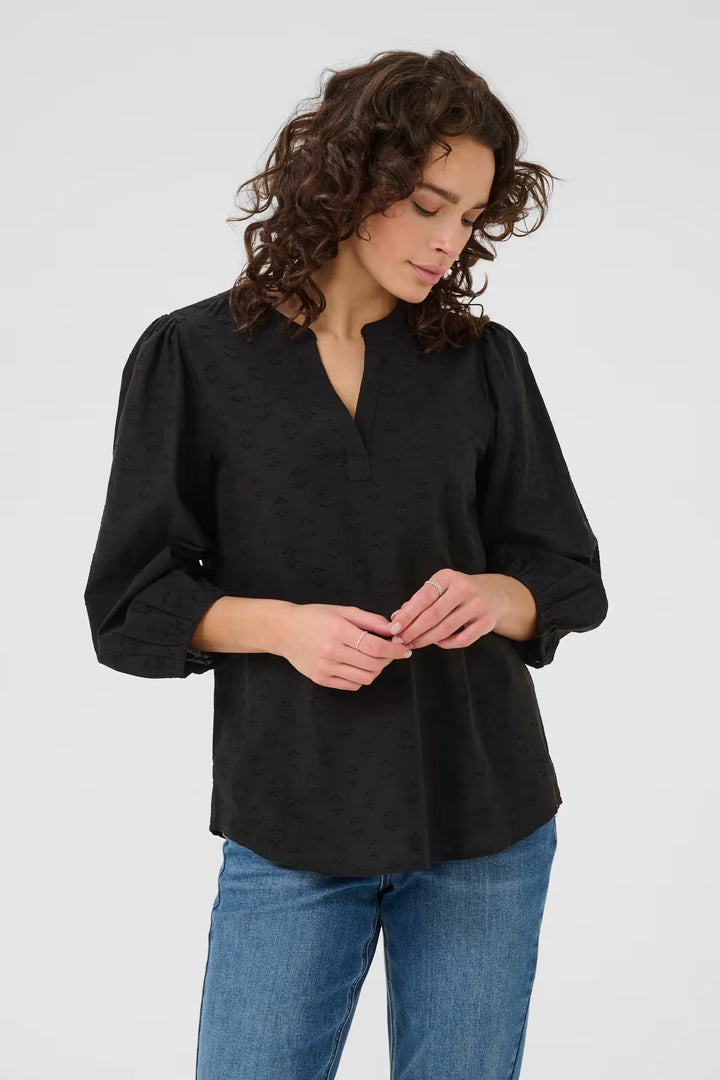KAFFE KAenya Blouse 3/4 SL Deep Black