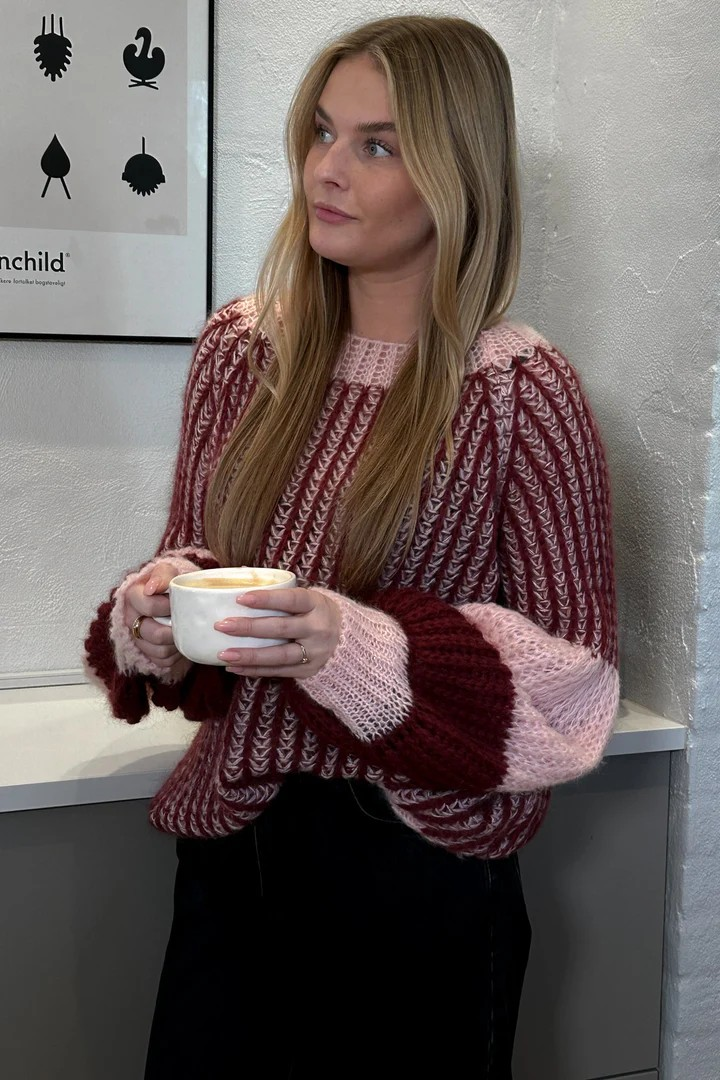 NOELLA Liana Knit Sweater Rust Blush Combo