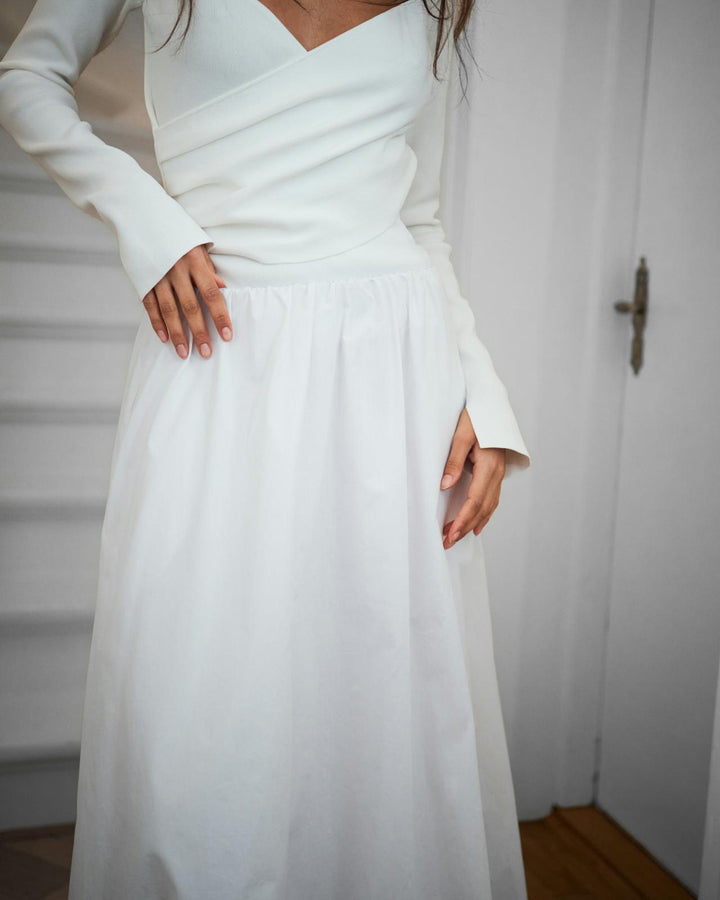 NEO NOIR Ober Long Balloon Skirt White