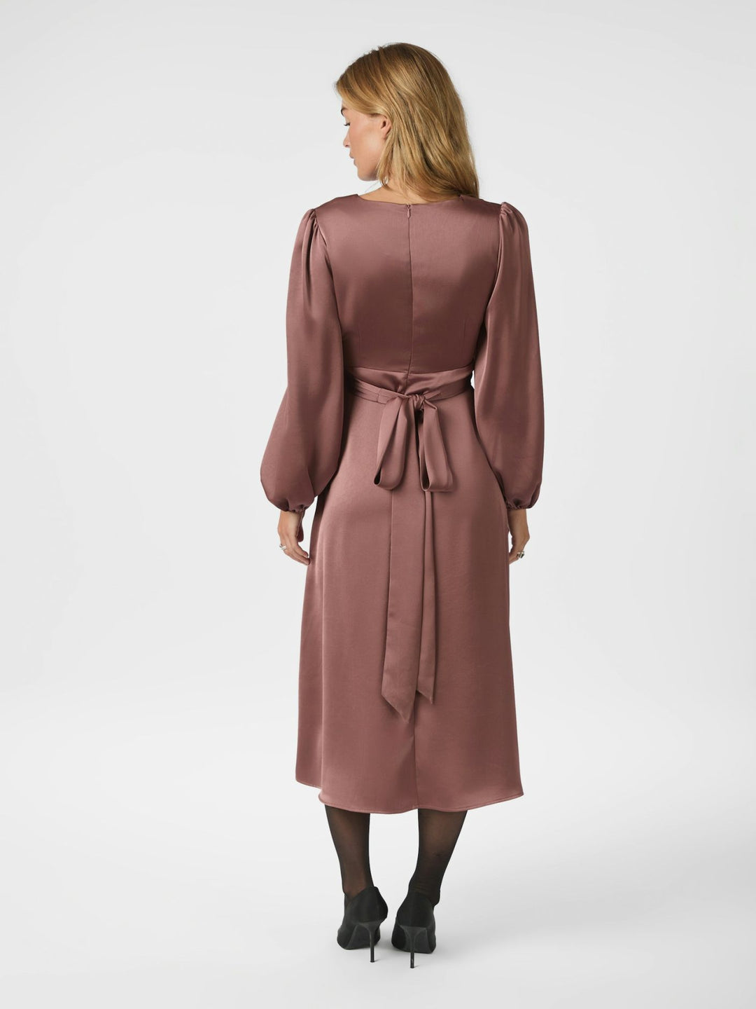 NEO NOIR Rimini Heavy Sateen Dress Dark Rose