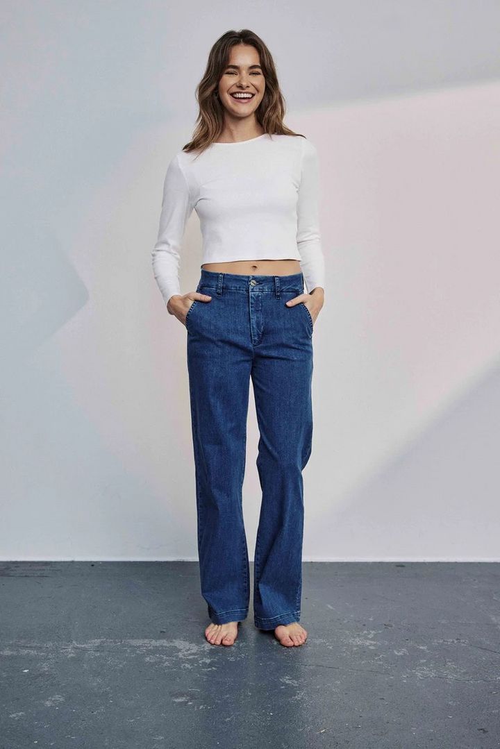 NÜMPH NUAmber Long Medium Blue Denim
