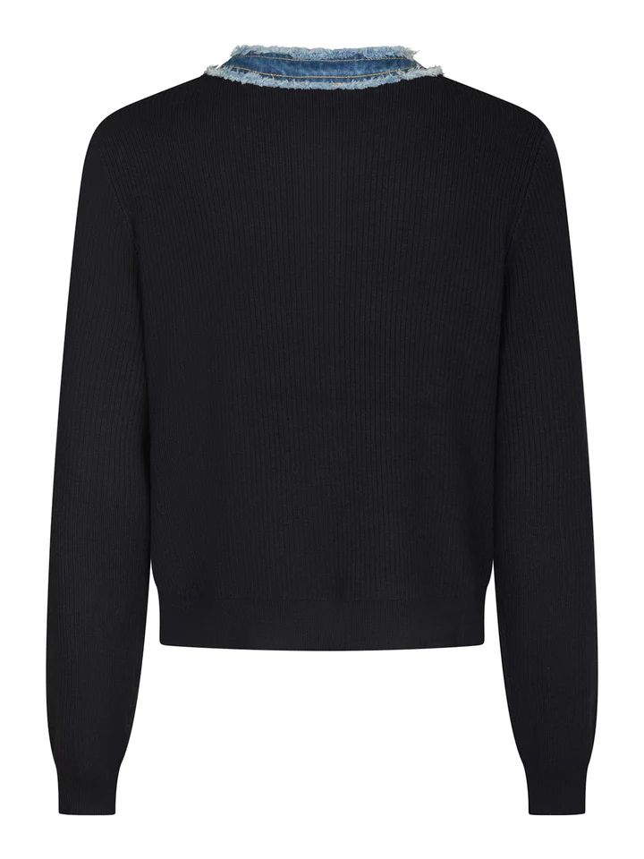 NEO NOIR Zelma Knit Denim Cardigan Navy