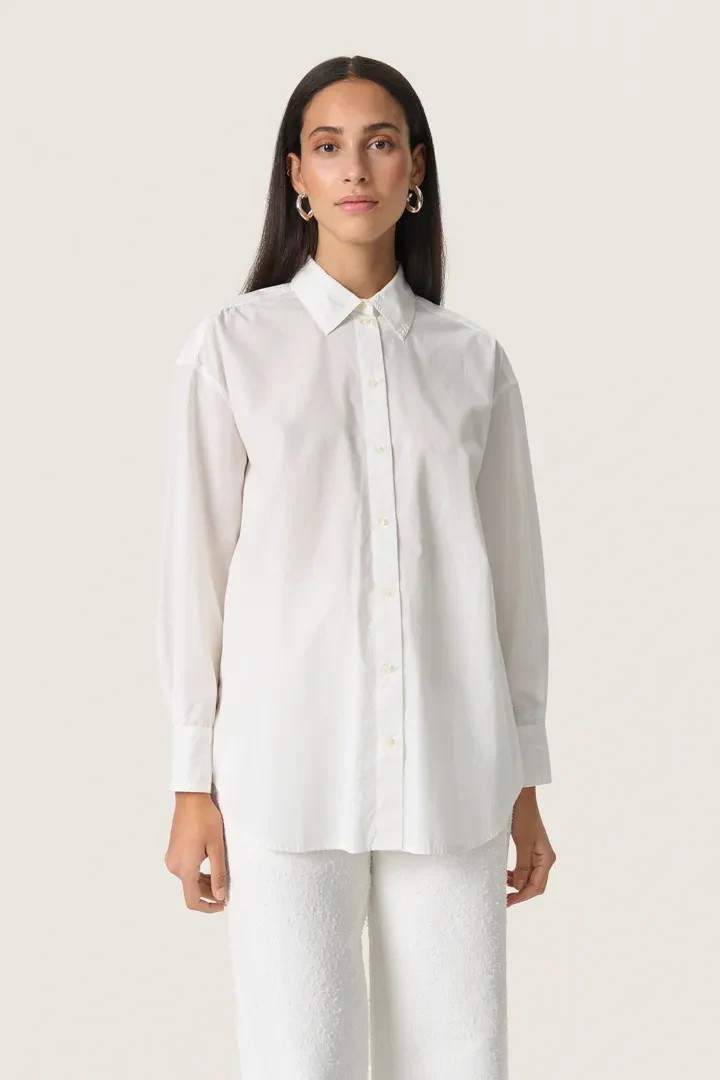 SOAKED IN LUXURY SLJoa Jani Poplin Shirt LS Broken White