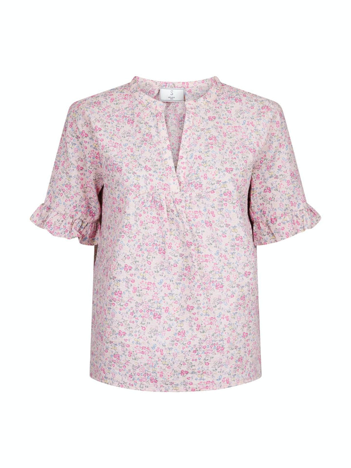 NEO NOIR Skin Karma Blossom Frill Shirt Light pink