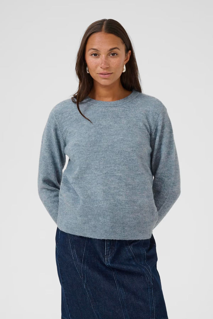 KAFFE KAniel Crew Neck Pullover Windward Blue Melange