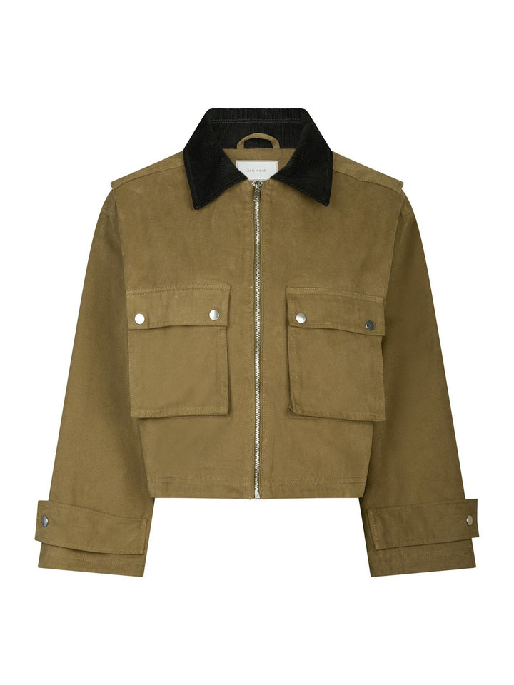 NEO NOIR Rivera Canvas Boxy Jacket Army