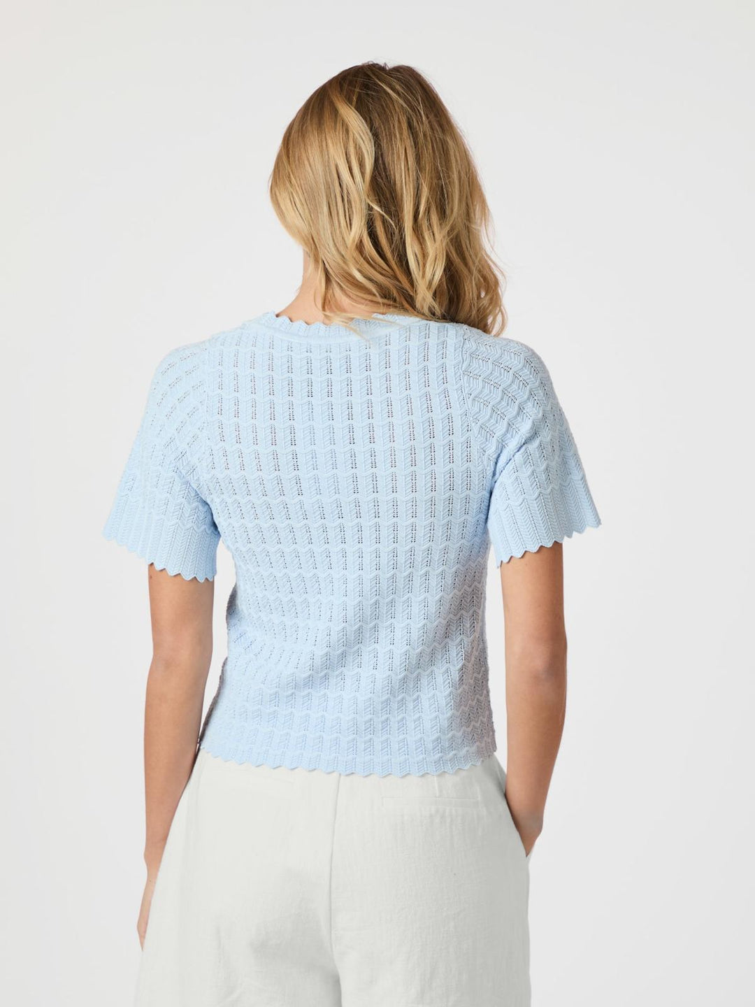 NEO NOIR Meiko Solid Knit Blouse Light Blue