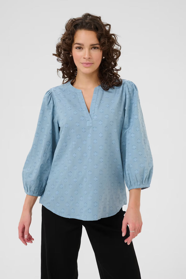 KAFFE KAenya Blouse 3/4 SL Windward Blue