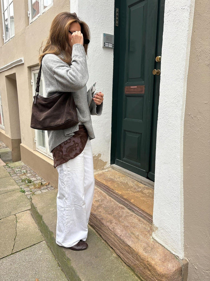 BECKSÖNDERGAARD Suede Ginni Medi Bag Chocolate Torte