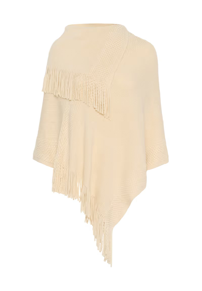CREAM CRSivas Knit Poncho Birch