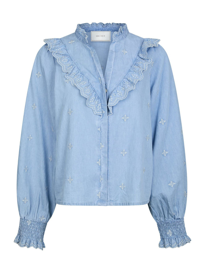 NEO NOIR Degas Denim Blouse Light Blue