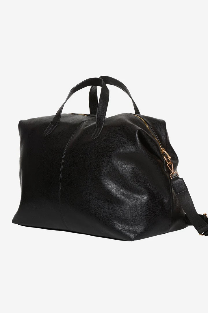 NOELLA Holdall Medium Weekend Bag Black Leather Look