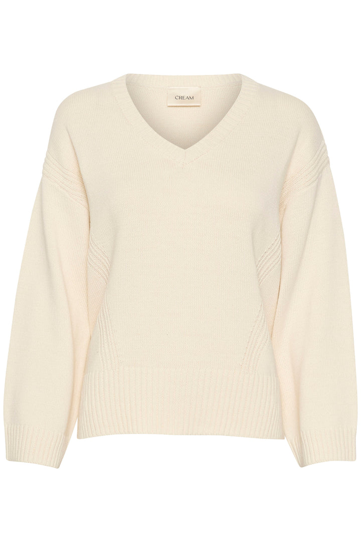 CREAM CRSoffie V-Neck Knit Pullover Eggnog