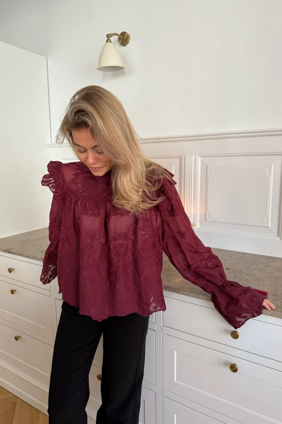 BYIC EllinorIC Lace Shirt Vintage Bordeaux