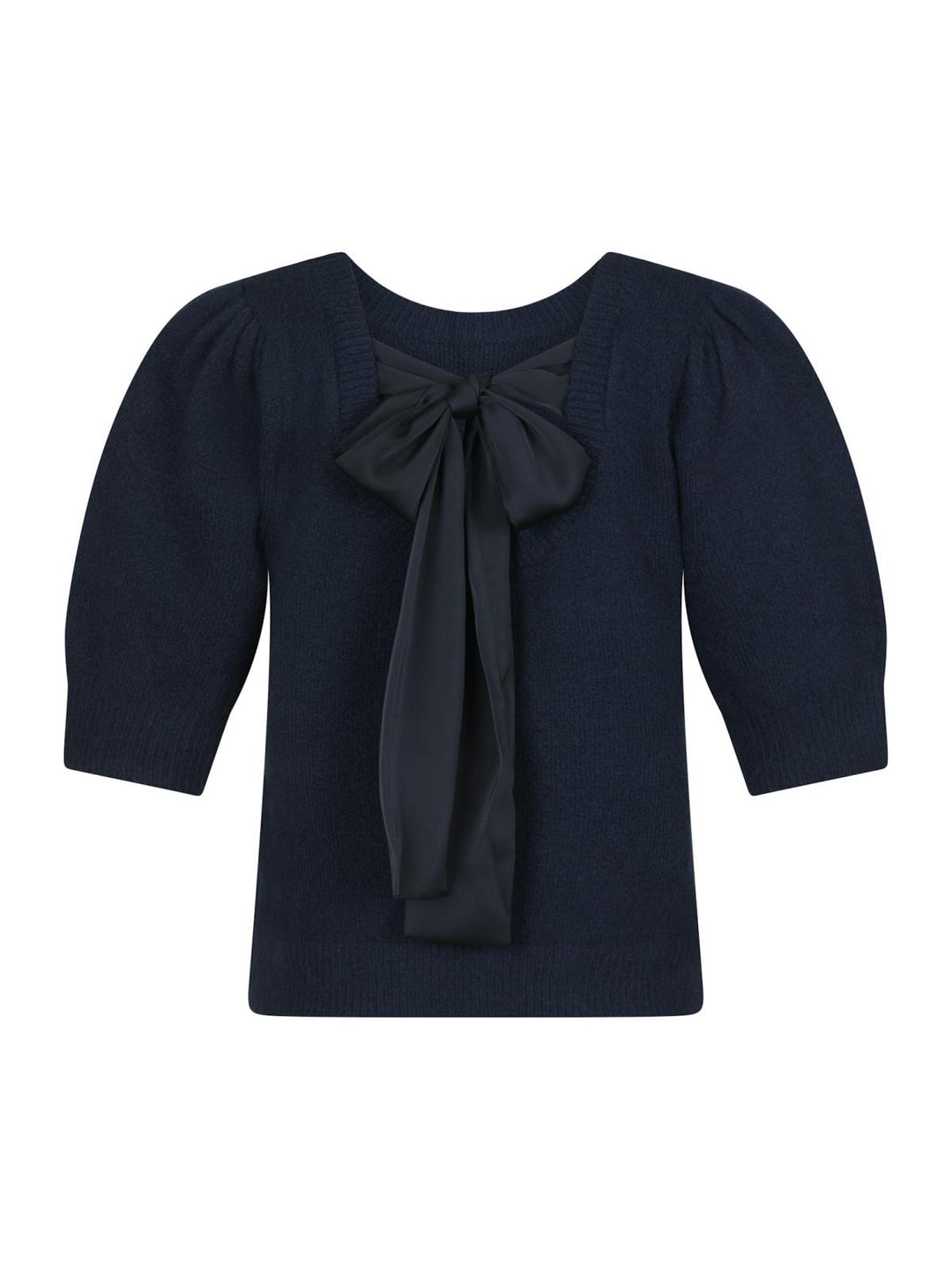 NEO NOIR Martha Bow Knit Tee Navy