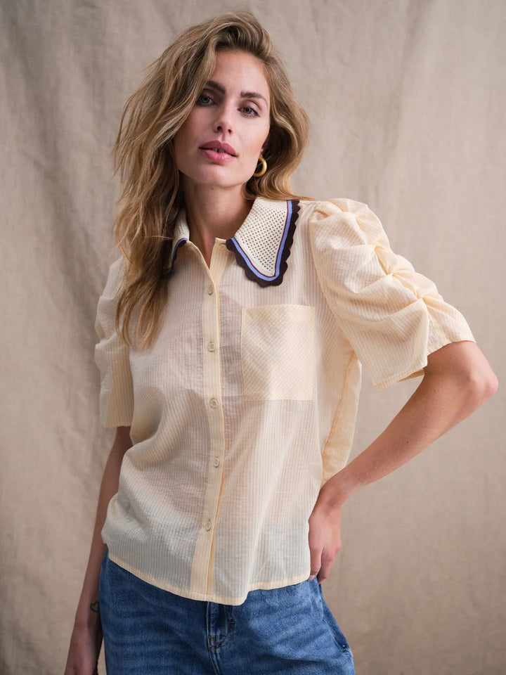 GOSSIA AllyGO Blouse Soft Lemon Stripes