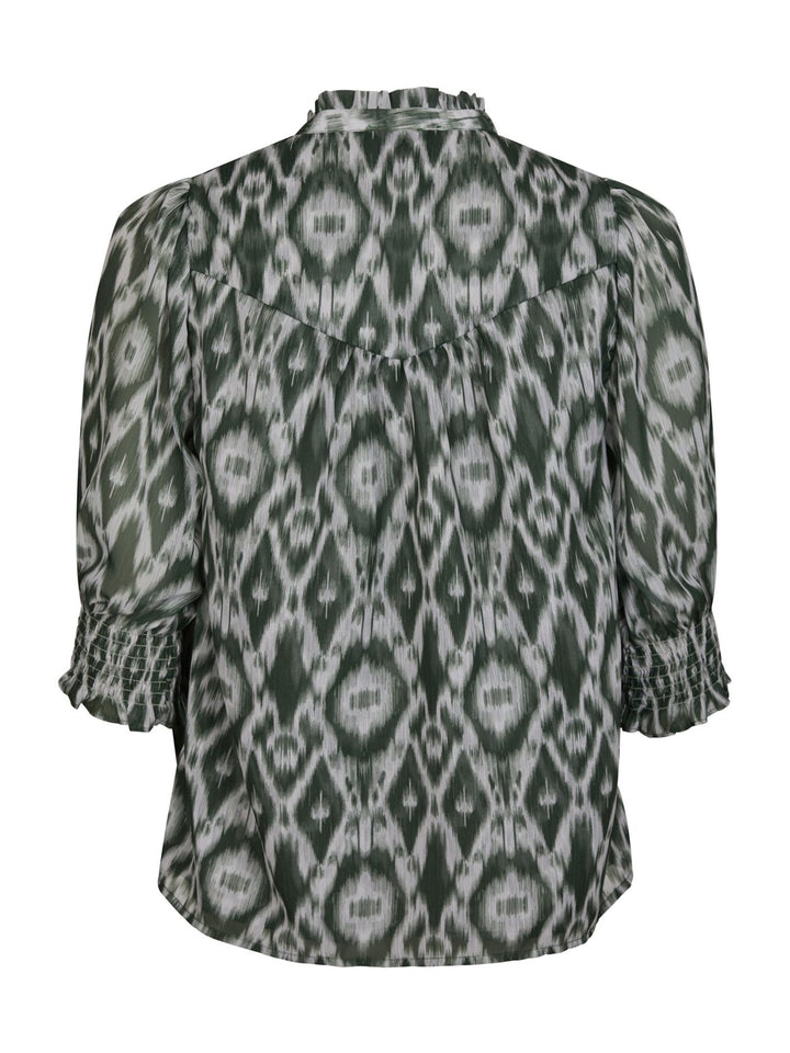 NEO NOIR Diana Graphic Fade Blouse Dusty Green