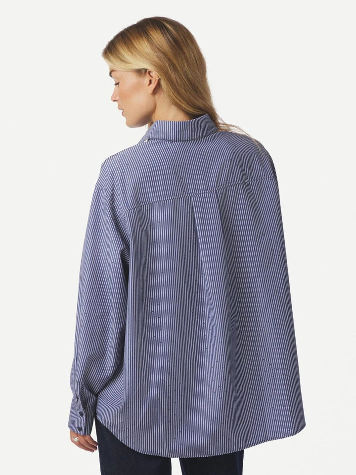 NEO NOIR Dalma B Stripe Stone Shirt Midnight Blue