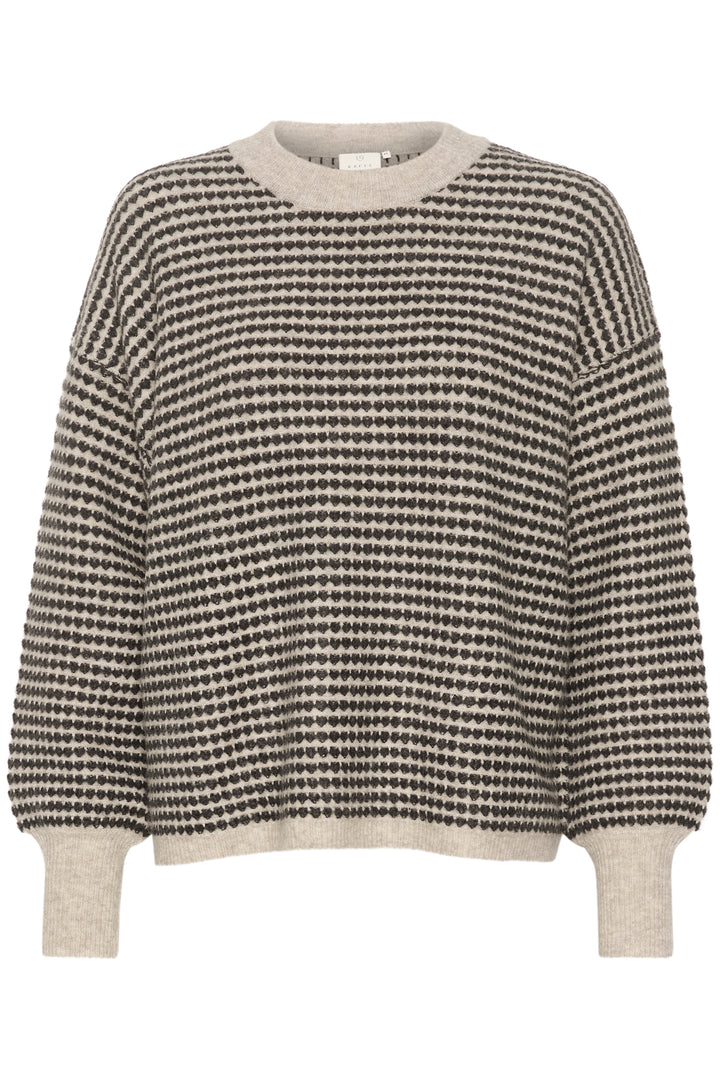 KAFFE KAellery Knit Pullover Feather Grey Black Struc