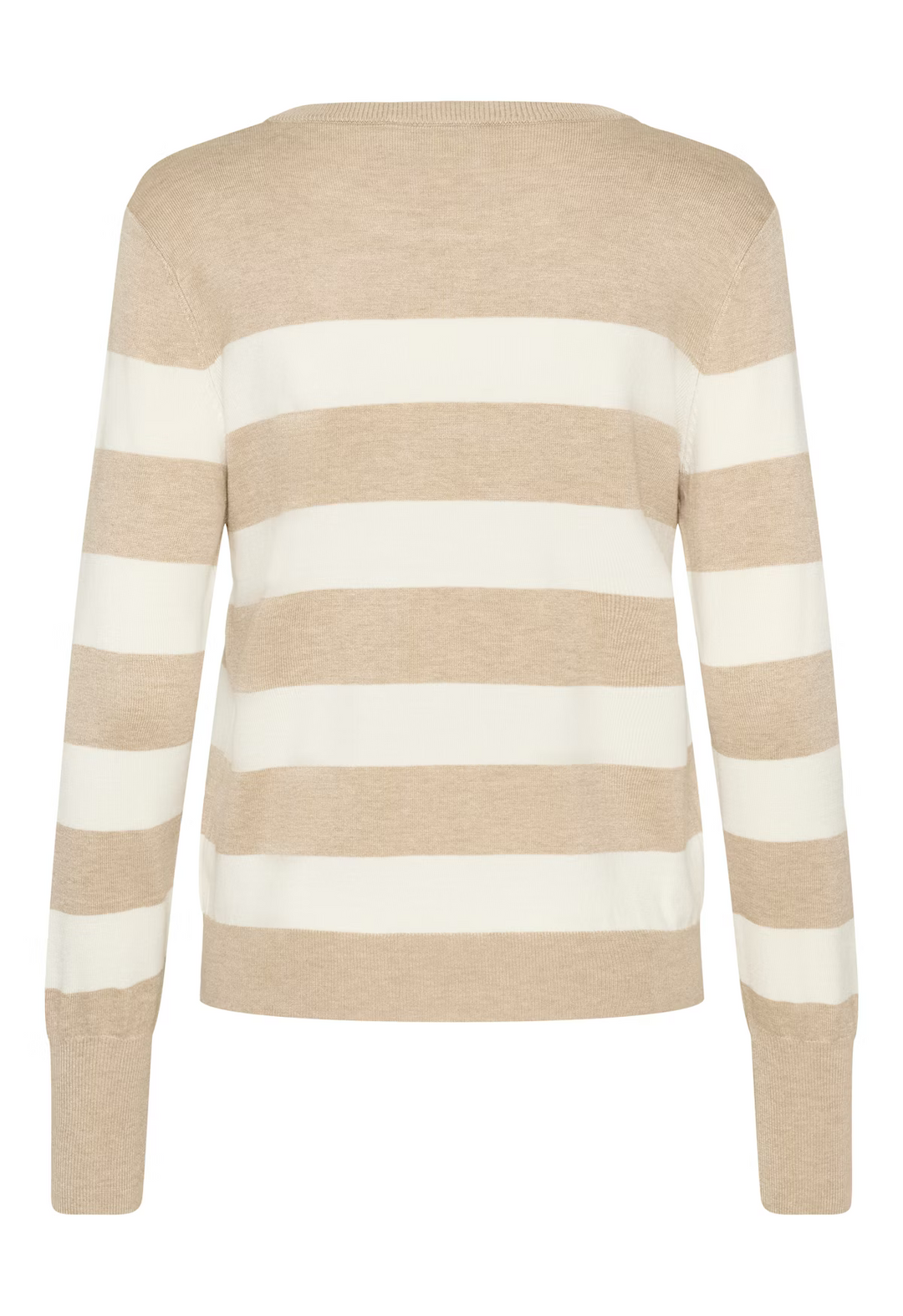 KAFFE KAlizza Striped Knit Pullover Feather G. M / Chalk Wide Striped