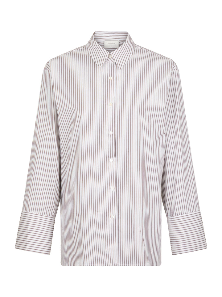 NEO NOIR Dita Stripe Shirt Brown