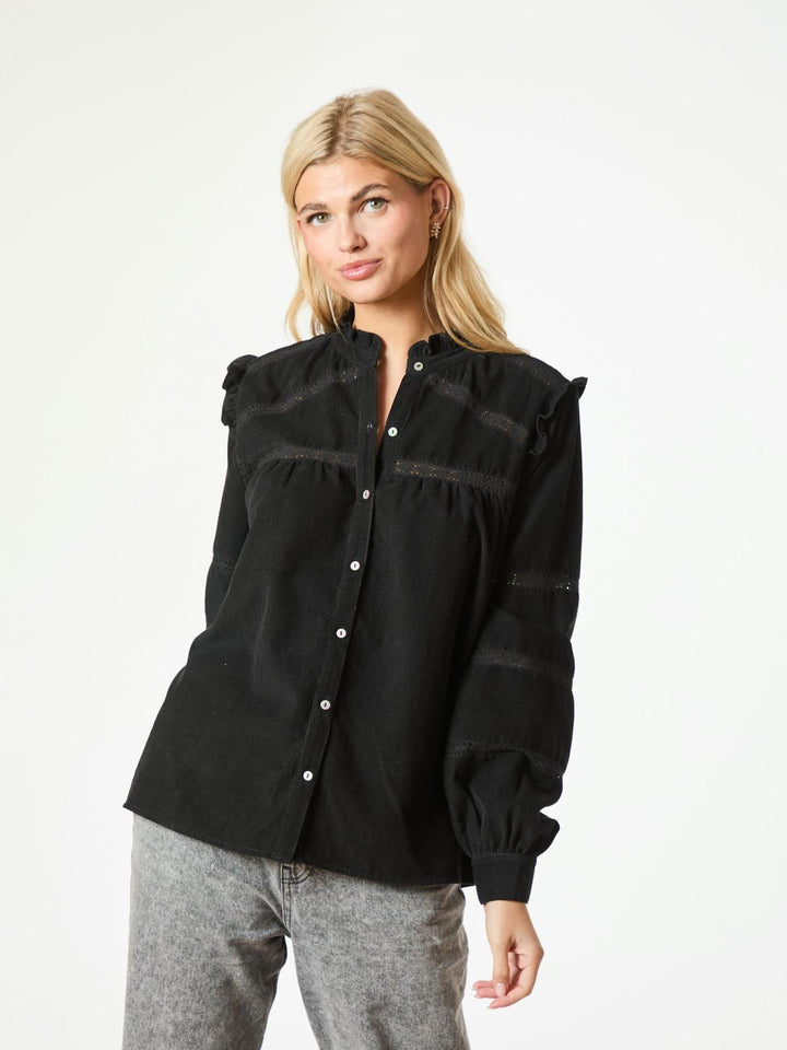 NEO NOIR Isala Corduroy Shirt Black