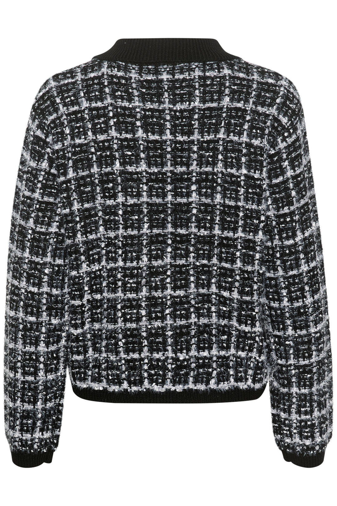 CREAM CRBilo Knit Cardigan Pitch Black Check