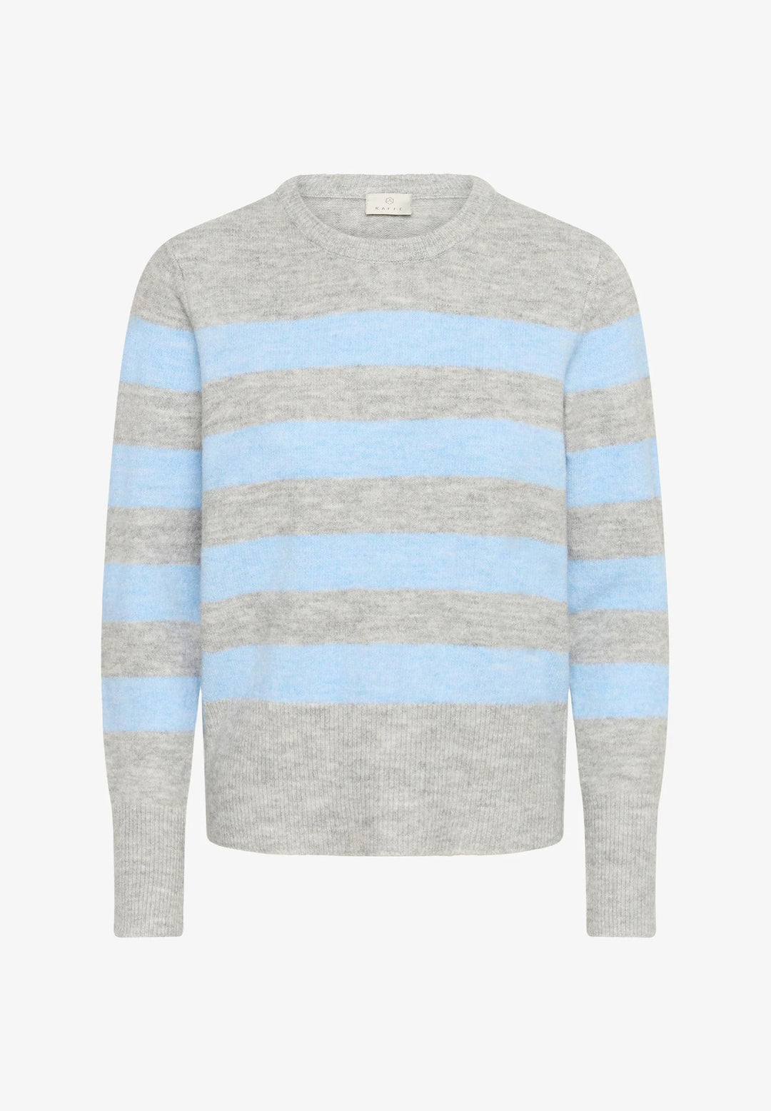 KAFFE KAniel Striped Pullover Light Grey Melange/Blue