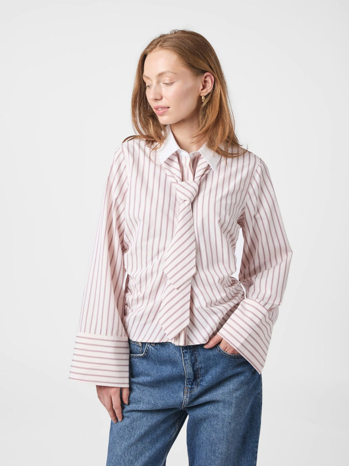 NEO NOIR Francesca Stripe Shirt Rose