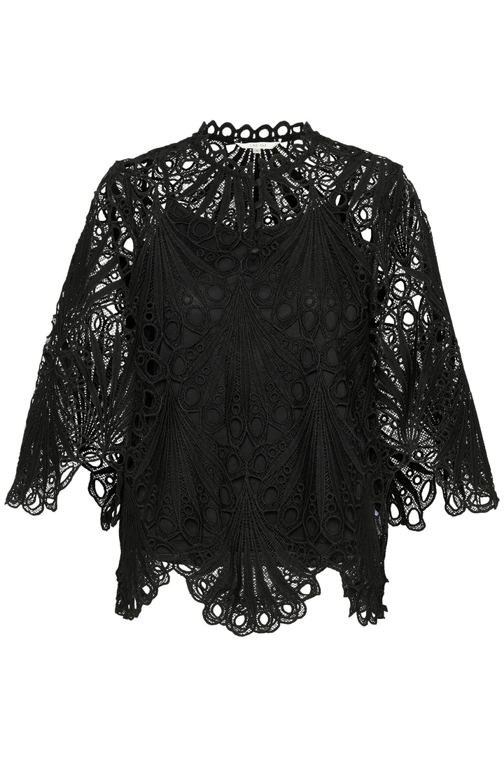 CREAM CRLhilla Lace Blouse Pitch Black